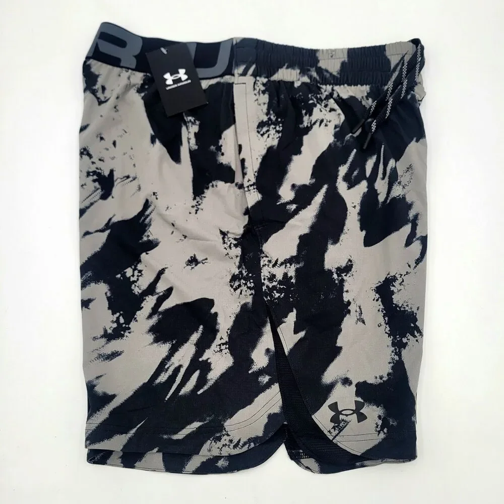 Under Armour Men's UA Elevated Woven Printed Black Camo Shorts 1382109-294 sz L